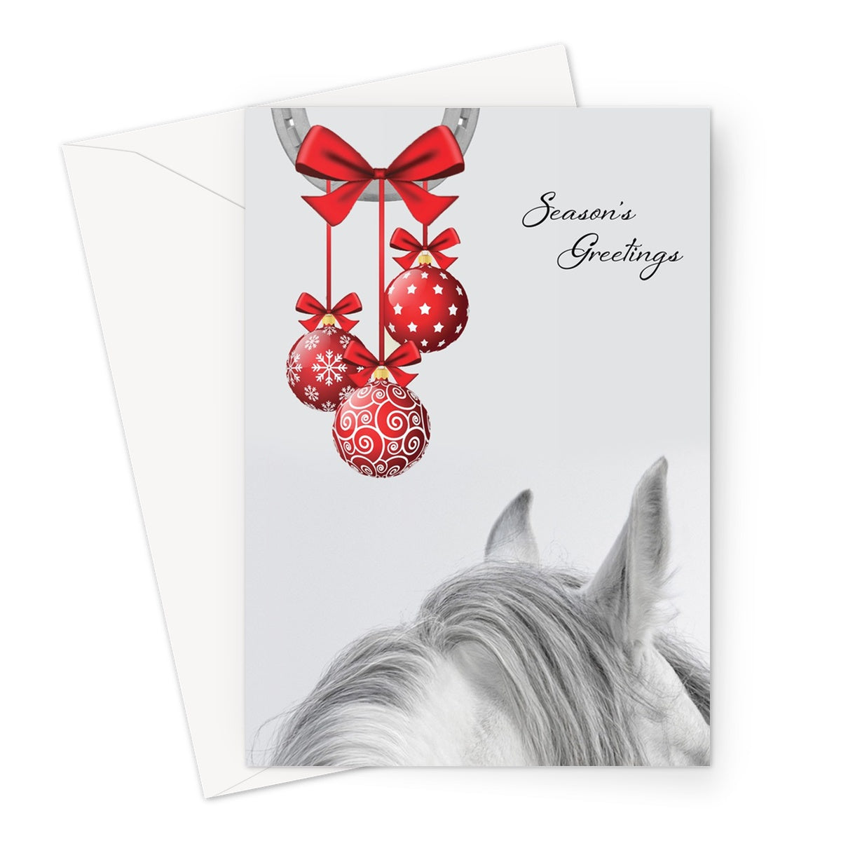 Horse And Decs Xmas Greeting Card