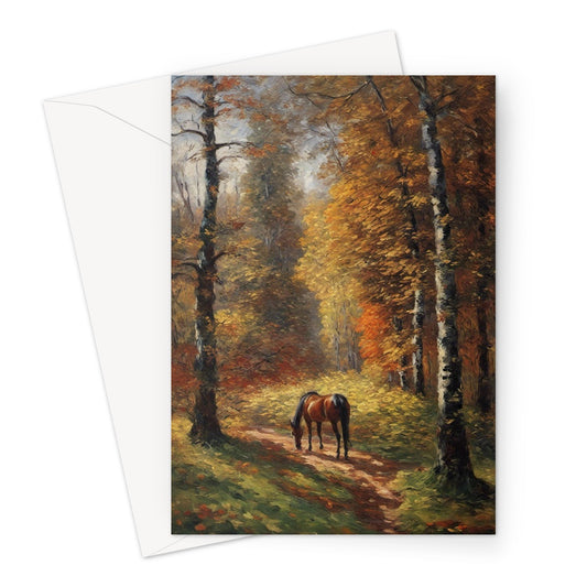 Golden Forest Horse Greeting Card