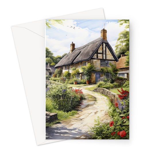 Summer Country Cottage Greeting Card