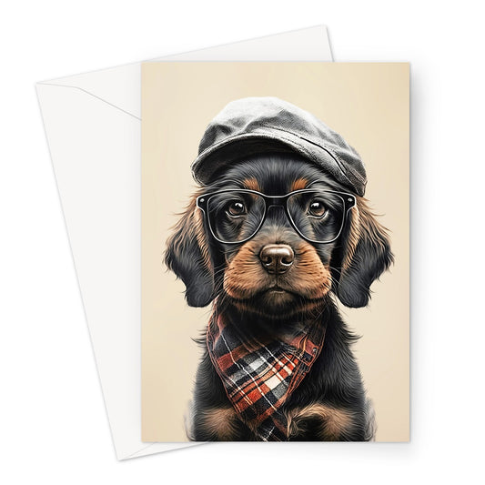 Cute Hipster Dog Greeting Card