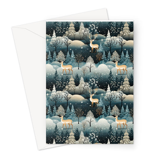 Reindeer Woods Xmas Greeting Card