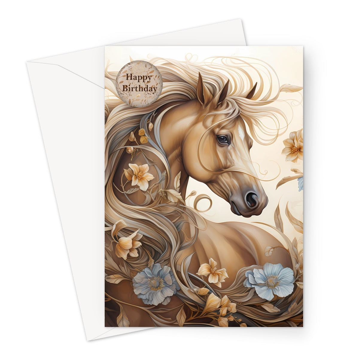 Brown Birthday Horse Greeting Card