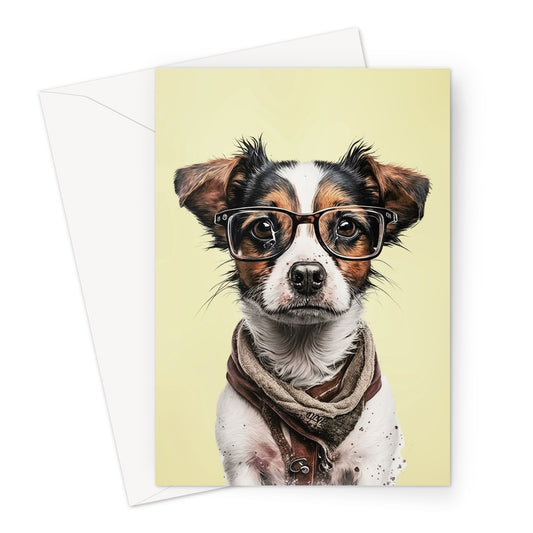 Jack Hipster Dog Greeting Card