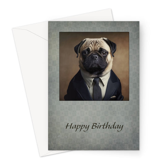 Pug Birthday Greeting Card