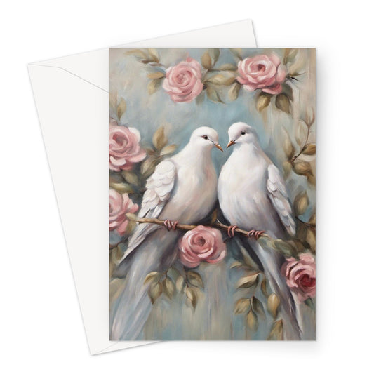 White Doves Greeting Card