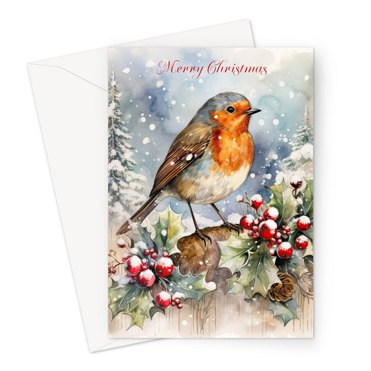 Red Robin Xmas Greeting Card