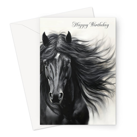 Flowing Mane Birthday Horse Greeting Card