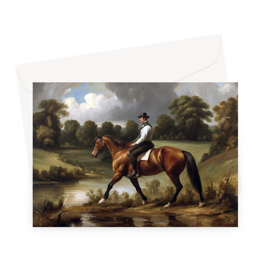 Horse And Rider Old Master Greeting Card