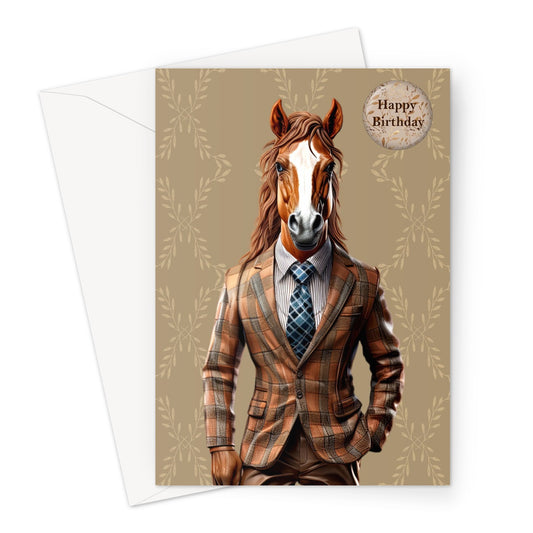 Horse Man Birthday Greeting Card