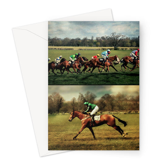 Horses Racing Greeting Card