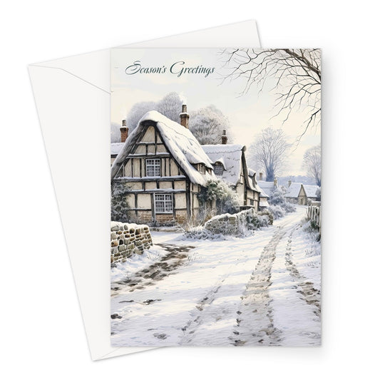 Cosy Cottage Xmas Greeting Card