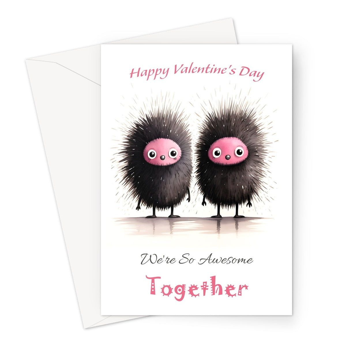 Hedgehog Pair Valentine Greeting Card