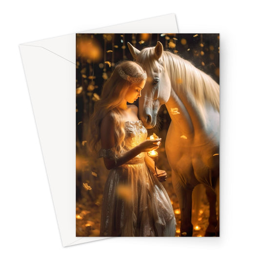Girl And Horse Greeting Card