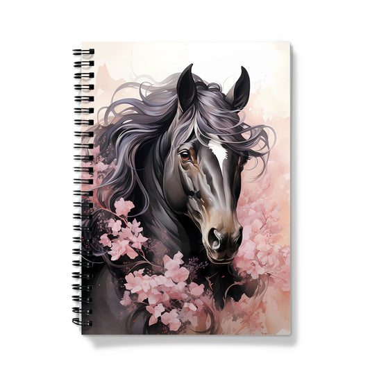 Floral Art Horse Notebook