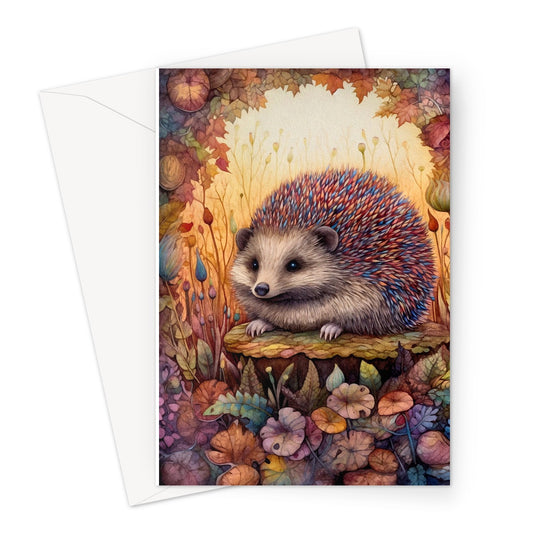 Hedgehog In The Autumn Woods  Greeting Card
