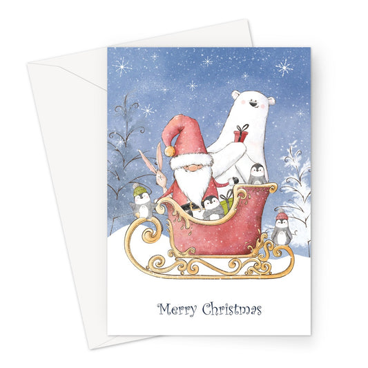 Santa's Sleigh Christmas Greeting Card