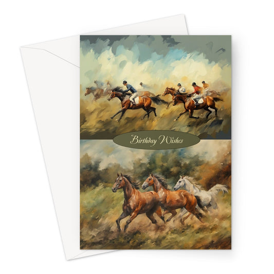Galloping Horses Birthday Greeting Card
