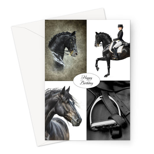 Black Birthday Horse Greeting Card