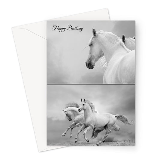 Gray Birthday Horse Greeting Card