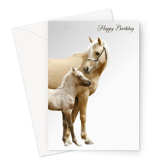 Mare And Foal Birthday Greeting Card