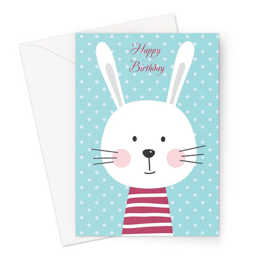 White Rabbit Birthday Greeting Card