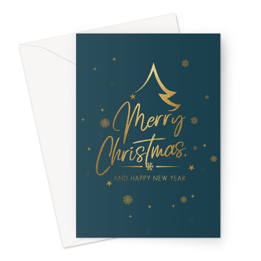 Merry Golden Xmas Greeting Card