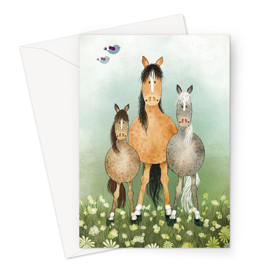 Field Horses Greeting Card