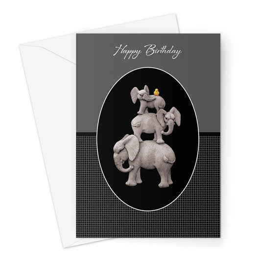 Three Elephants Birthday Greeting Card