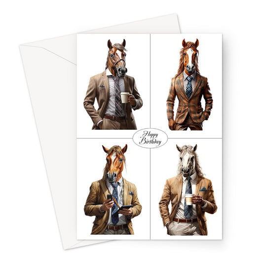 Birthday Horse Men Greeting Card