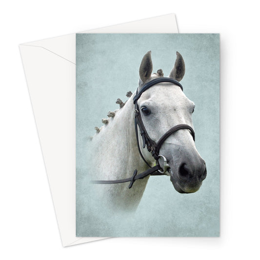 Sky Blue And Gray Horse Greeting Card