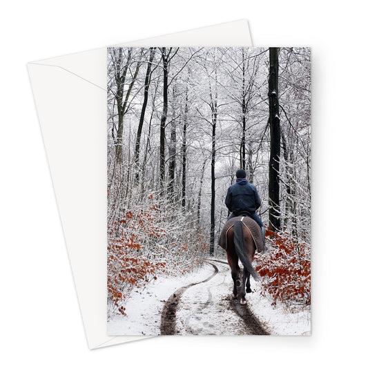 Snow Horse Ride Greeting Card