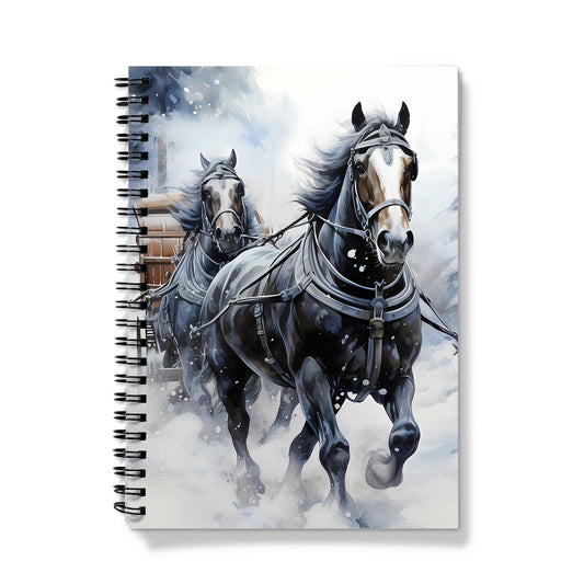 Snow Carriage Horse Notebook