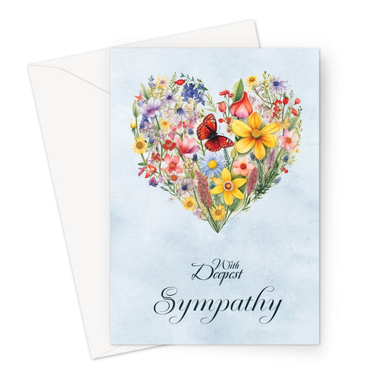 Flower Heart Sympathy Greeting Card