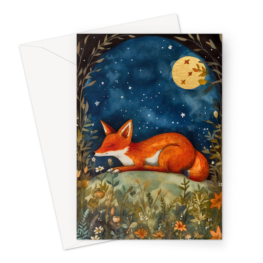 Sleepy Fox Greeting Card
