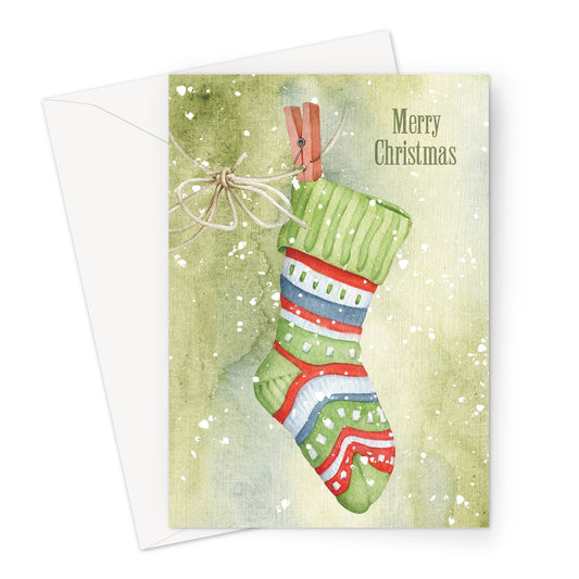 Xmas Sock Christmas Greeting Card