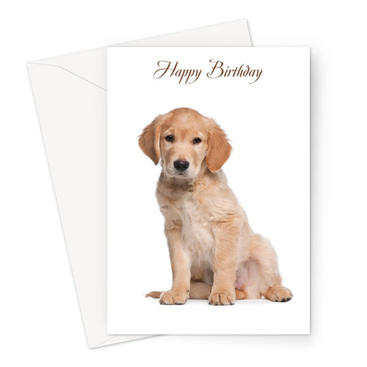 Golden Retriever Pup Birthday Greeting Card