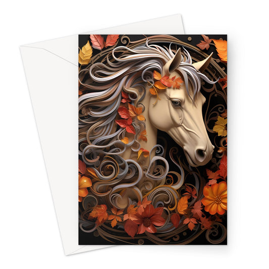 Autumn Art Horse Greeting Card