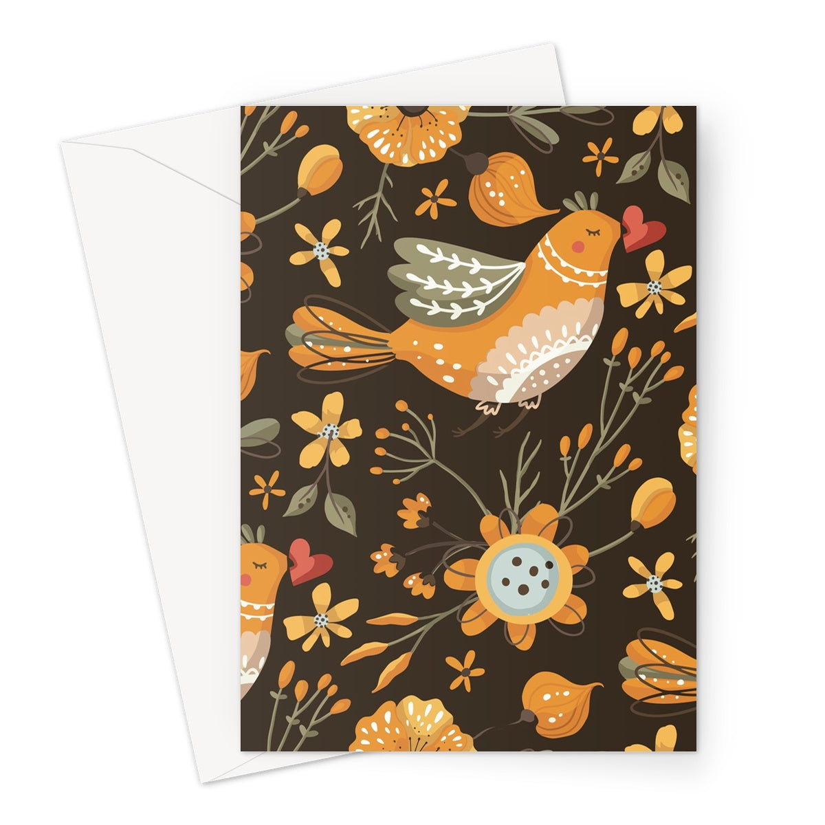 Brown Birdie Greeting Card