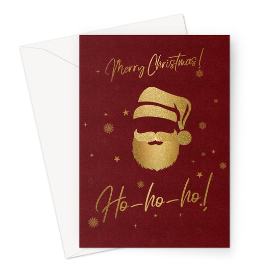 Santa Gold Xmas Greeting Card