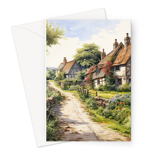 Spring Country Village Greeting Card