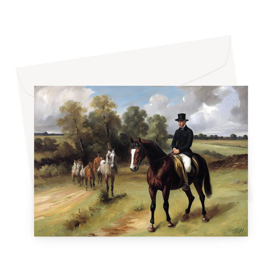 Landscape With Horses Old Master Greeting Card