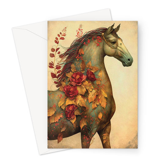 Striking Autumn Art Horse Greeting Card
