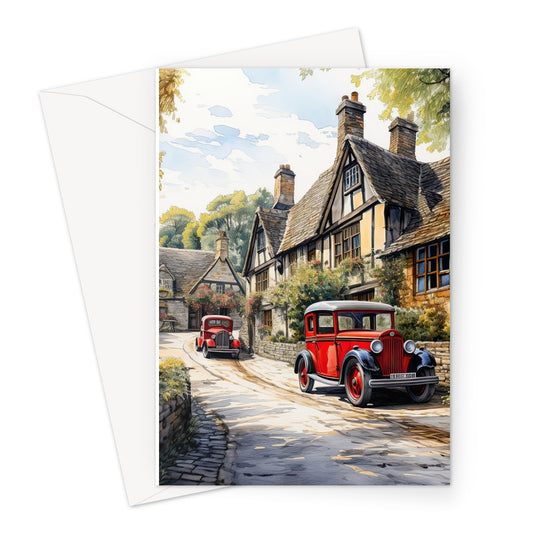 Vintage Country Village Greeting Card