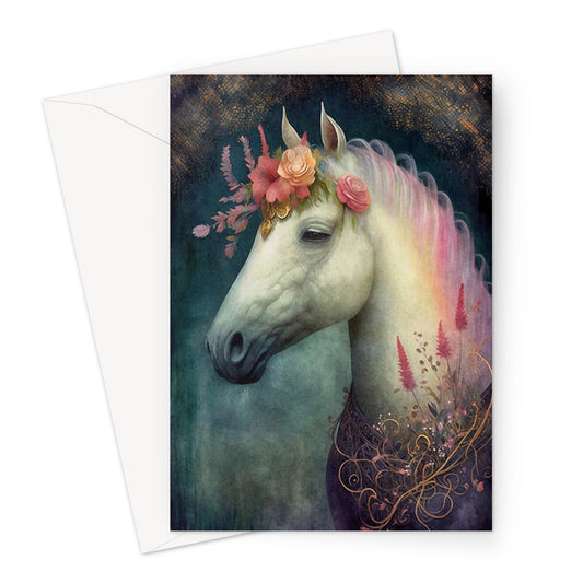 Flowered Horse Greeting Card