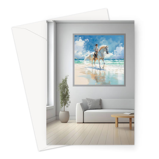 Beach House Horse Greeting Card