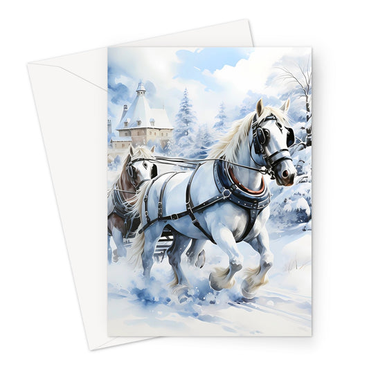 Winter Carriage Horse Greeting Card