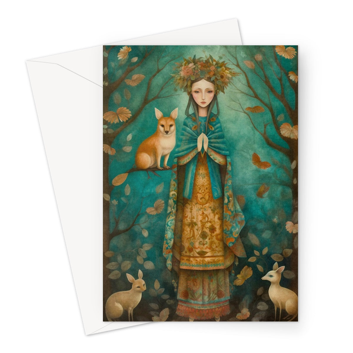 Blue Lady Greeting Card