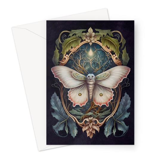 White Moth Greeting Card