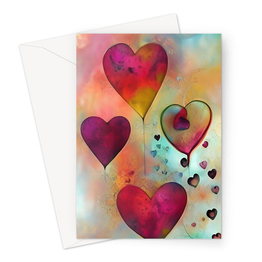 Four Hearts Greeting Card