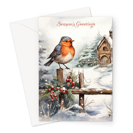 Sing Little Robin Xmas Greeting Card